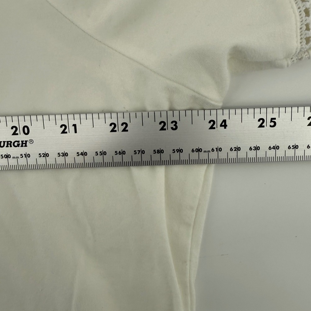 Belle Kim Gravel V Neck 3/4 Sleeve White Top Women's Size XL Cotton Modal Casual - Picture 5 of 7